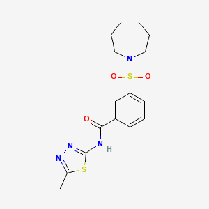 3-(1-azepanylsulfonyl)-N-(5-methyl-1,3,4-thiadiazol-2-yl)benzamide