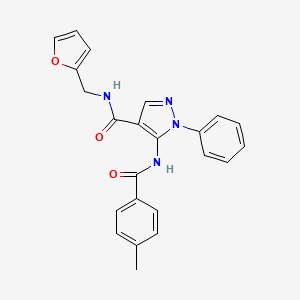 molecular formula C23H20N4O3 B3556358 N-(2-furylmethyl)-5-[(4-methylbenzoyl)amino]-1-phenyl-1H-pyrazole-4-carboxamide 