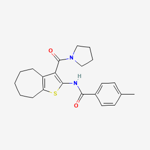 4-methyl-N-[3-(1-pyrrolidinylcarbonyl)-5,6,7,8-tetrahydro-4H-cyclohepta[b]thien-2-yl]benzamide