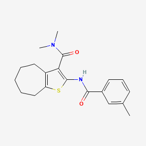 molecular formula C20H24N2O2S B3556379 N,N-dimethyl-2-[(3-methylbenzoyl)amino]-5,6,7,8-tetrahydro-4H-cyclohepta[b]thiophene-3-carboxamide 