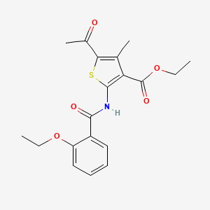 molecular formula C19H21NO5S B3556395 ethyl 5-acetyl-2-[(2-ethoxybenzoyl)amino]-4-methyl-3-thiophenecarboxylate 