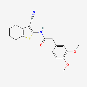 molecular formula C19H20N2O3S B3556404 N-(3-cyano-4,5,6,7-tetrahydro-1-benzothien-2-yl)-2-(3,4-dimethoxyphenyl)acetamide 