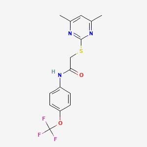 2-[(4,6-dimethyl-2-pyrimidinyl)thio]-N-[4-(trifluoromethoxy)phenyl]acetamide