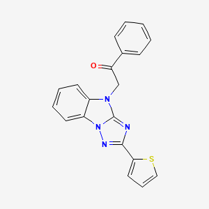 molecular formula C20H14N4OS B3556426 1-phenyl-2-[2-(2-thienyl)-4H-[1,2,4]triazolo[1,5-a]benzimidazol-4-yl]ethanone 