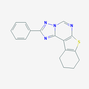 molecular formula C17H14N4S B355643 2-Phenyl-8,9,10,11-tetrahydro[1]benzothieno[3,2-e][1,2,4]triazolo[1,5-c]pyrimidine CAS No. 160887-14-9