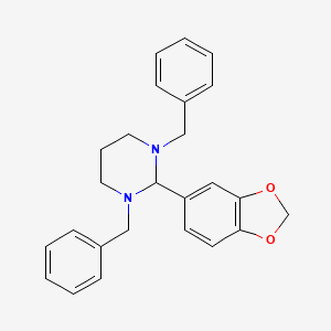 molecular formula C25H26N2O2 B3556440 2-(1,3-benzodioxol-5-yl)-1,3-dibenzylhexahydropyrimidine 