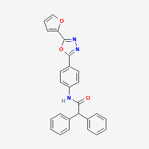 molecular formula C26H19N3O3 B3556444 N-{4-[5-(2-furyl)-1,3,4-oxadiazol-2-yl]phenyl}-2,2-diphenylacetamide 