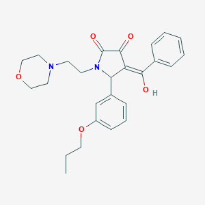 molecular formula C26H30N2O5 B355645 (4E)-4-[hydroxy(phenyl)methylidene]-1-(2-morpholin-4-ylethyl)-5-(3-propoxyphenyl)pyrrolidine-2,3-dione CAS No. 620133-86-0
