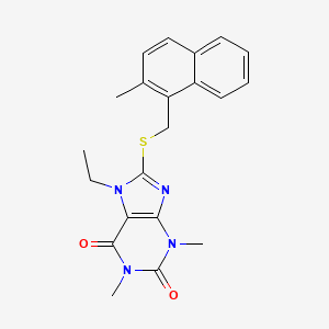 molecular formula C21H22N4O2S B3556455 7-ethyl-1,3-dimethyl-8-{[(2-methyl-1-naphthyl)methyl]thio}-3,7-dihydro-1H-purine-2,6-dione 