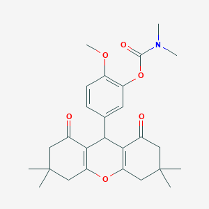 2-methoxy-5-(3,3,6,6-tetramethyl-1,8-dioxo-2,3,4,5,6,7,8,9-octahydro-1H-xanthen-9-yl)phenyl dimethylcarbamate