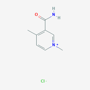 molecular formula C8H11ClN2O B035565 3-Carbamoyl-1,4-dimethylpyridin-1-ium chloride CAS No. 110999-36-5
