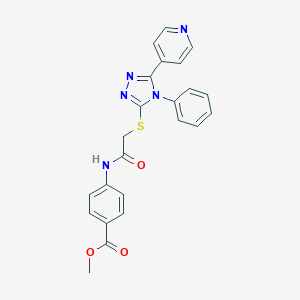 molecular formula C23H19N5O3S B355652 methyl 4-({[(4-phenyl-5-pyridin-4-yl-4H-1,2,4-triazol-3-yl)sulfanyl]acetyl}amino)benzoate CAS No. 338425-11-9