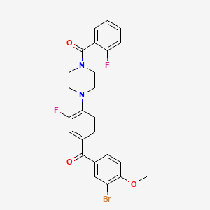 1-[4-(3-BROMO-4-METHOXYBENZOYL)-2-FLUOROPHENYL]-4-(2-FLUOROBENZOYL)PIPERAZINE