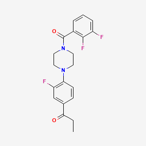 molecular formula C20H19F3N2O2 B3556556 1-{4-[4-(2,3-difluorobenzoyl)-1-piperazinyl]-3-fluorophenyl}-1-propanone 