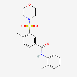 molecular formula C19H22N2O4S B3556592 4-methyl-N-(2-methylphenyl)-3-(4-morpholinylsulfonyl)benzamide 