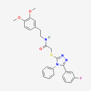 molecular formula C26H25FN4O3S B3556599 N-[2-(3,4-dimethoxyphenyl)ethyl]-2-{[5-(3-fluorophenyl)-4-phenyl-4H-1,2,4-triazol-3-yl]thio}acetamide CAS No. 5923-44-4