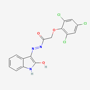 molecular formula C16H10Cl3N3O3 B3556614 N'-(2-oxo-1,2-dihydro-3H-indol-3-ylidene)-2-(2,4,6-trichlorophenoxy)acetohydrazide 