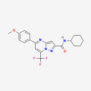 molecular formula C21H21F3N4O2 B3556618 N-cyclohexyl-5-(4-methoxyphenyl)-7-(trifluoromethyl)pyrazolo[1,5-a]pyrimidine-2-carboxamide 