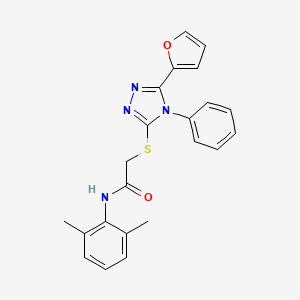 molecular formula C22H20N4O2S B3556646 N-(2,6-dimethylphenyl)-2-{[5-(2-furyl)-4-phenyl-4H-1,2,4-triazol-3-yl]thio}acetamide 