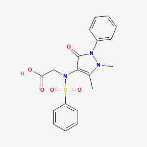 molecular formula C19H19N3O5S B3556686 N-(1,5-dimethyl-3-oxo-2-phenyl-2,3-dihydro-1H-pyrazol-4-yl)-N-(phenylsulfonyl)glycine 