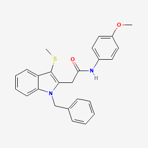 molecular formula C25H24N2O2S B3556702 2-[1-benzyl-3-(methylthio)-1H-indol-2-yl]-N-(4-methoxyphenyl)acetamide 