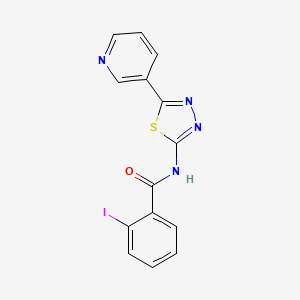 molecular formula C14H9IN4OS B3556716 2-iodo-N-[5-(3-pyridinyl)-1,3,4-thiadiazol-2-yl]benzamide 