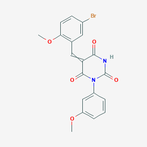 molecular formula C19H15BrN2O5 B3556726 5-(5-bromo-2-methoxybenzylidene)-1-(3-methoxyphenyl)-2,4,6(1H,3H,5H)-pyrimidinetrione 