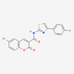 molecular formula C19H10BrFN2O3S B3556771 6-bromo-N-[4-(4-fluorophenyl)-1,3-thiazol-2-yl]-2-oxo-2H-chromene-3-carboxamide 