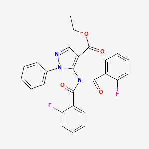 molecular formula C26H19F2N3O4 B3556773 ethyl 5-[bis(2-fluorobenzoyl)amino]-1-phenyl-1H-pyrazole-4-carboxylate 