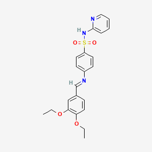 molecular formula C22H23N3O4S B3556795 4-[(3,4-diethoxybenzylidene)amino]-N-pyridin-2-ylbenzenesulfonamide 