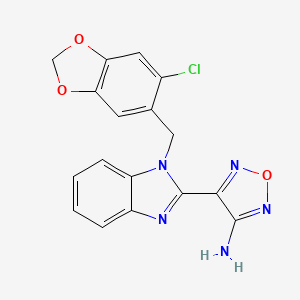 molecular formula C17H12ClN5O3 B3556811 4-{1-[(6-chloro-1,3-benzodioxol-5-yl)methyl]-1H-benzimidazol-2-yl}-1,2,5-oxadiazol-3-amine 