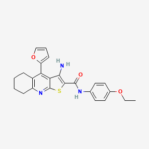 molecular formula C24H23N3O3S B3556852 3-amino-N-(4-ethoxyphenyl)-4-(2-furyl)-5,6,7,8-tetrahydrothieno[2,3-b]quinoline-2-carboxamide 