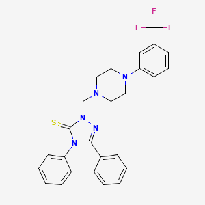 molecular formula C26H24F3N5S B3556866 4,5-diphenyl-2-({4-[3-(trifluoromethyl)phenyl]-1-piperazinyl}methyl)-2,4-dihydro-3H-1,2,4-triazole-3-thione 