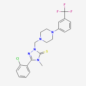 molecular formula C21H21ClF3N5S B3556874 5-(2-chlorophenyl)-4-methyl-2-({4-[3-(trifluoromethyl)phenyl]-1-piperazinyl}methyl)-2,4-dihydro-3H-1,2,4-triazole-3-thione 