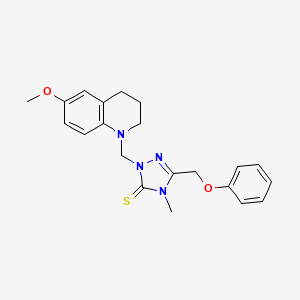 2-[(6-methoxy-3,4-dihydro-1(2H)-quinolinyl)methyl]-4-methyl-5-(phenoxymethyl)-2,4-dihydro-3H-1,2,4-triazole-3-thione