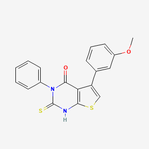 molecular formula C19H14N2O2S2 B3556882 2-mercapto-5-(3-methoxyphenyl)-3-phenylthieno[2,3-d]pyrimidin-4(3H)-one 