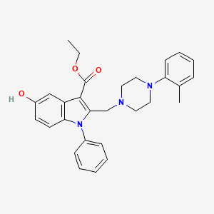 molecular formula C29H31N3O3 B3556889 ethyl 5-hydroxy-2-{[4-(2-methylphenyl)piperazin-1-yl]methyl}-1-phenyl-1H-indole-3-carboxylate 