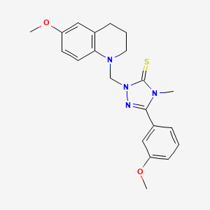 molecular formula C21H24N4O2S B3556893 2-[(6-methoxy-3,4-dihydro-1(2H)-quinolinyl)methyl]-5-(3-methoxyphenyl)-4-methyl-2,4-dihydro-3H-1,2,4-triazole-3-thione 