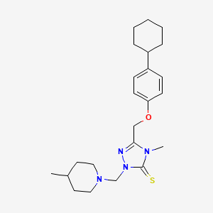 molecular formula C23H34N4OS B3556895 5-[(4-cyclohexylphenoxy)methyl]-4-methyl-2-[(4-methyl-1-piperidinyl)methyl]-2,4-dihydro-3H-1,2,4-triazole-3-thione 