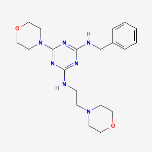 molecular formula C20H29N7O2 B3556918 N-benzyl-6-(4-morpholinyl)-N'-[2-(4-morpholinyl)ethyl]-1,3,5-triazine-2,4-diamine 