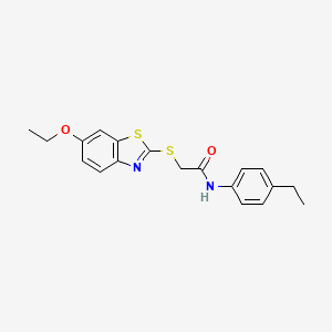 2-[(6-ethoxy-1,3-benzothiazol-2-yl)thio]-N-(4-ethylphenyl)acetamide