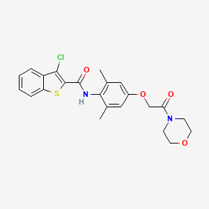 molecular formula C23H23ClN2O4S B3556953 3-chloro-N-{2,6-dimethyl-4-[2-(4-morpholinyl)-2-oxoethoxy]phenyl}-1-benzothiophene-2-carboxamide 