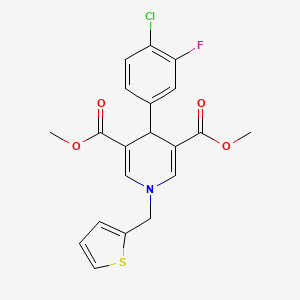 dimethyl 4-(4-chloro-3-fluorophenyl)-1-(2-thienylmethyl)-1,4-dihydro-3,5-pyridinedicarboxylate