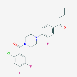 1-{4-[4-(2-chloro-4,5-difluorobenzoyl)-1-piperazinyl]-3-fluorophenyl}-1-butanone