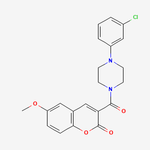 3-{[4-(3-chlorophenyl)-1-piperazinyl]carbonyl}-6-methoxy-2H-chromen-2-one