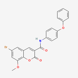 molecular formula C23H16BrNO5 B3557004 6-bromo-8-methoxy-2-oxo-N-(4-phenoxyphenyl)-2H-chromene-3-carboxamide 