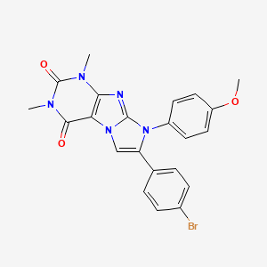 molecular formula C22H18BrN5O3 B3557028 7-(4-bromophenyl)-8-(4-methoxyphenyl)-1,3-dimethyl-1H-imidazo[2,1-f]purine-2,4(3H,8H)-dione 