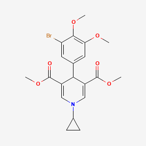 molecular formula C20H22BrNO6 B3557035 dimethyl 4-(3-bromo-4,5-dimethoxyphenyl)-1-cyclopropyl-1,4-dihydro-3,5-pyridinedicarboxylate 