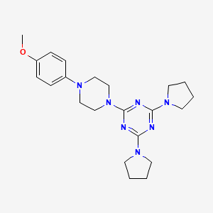 molecular formula C22H31N7O B3557038 2-[4-(4-methoxyphenyl)-1-piperazinyl]-4,6-di-1-pyrrolidinyl-1,3,5-triazine 