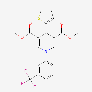 molecular formula C20H16F3NO4S B3557044 dimethyl 4-(2-thienyl)-1-[3-(trifluoromethyl)phenyl]-1,4-dihydro-3,5-pyridinedicarboxylate 